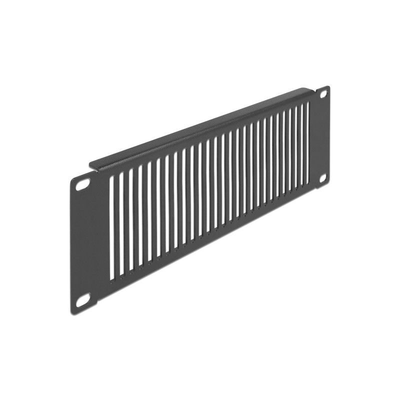 Delock 10″ Netzwerkschrank Panel mit Lüftungsschlitzen vertikal 2 HE schwarz
