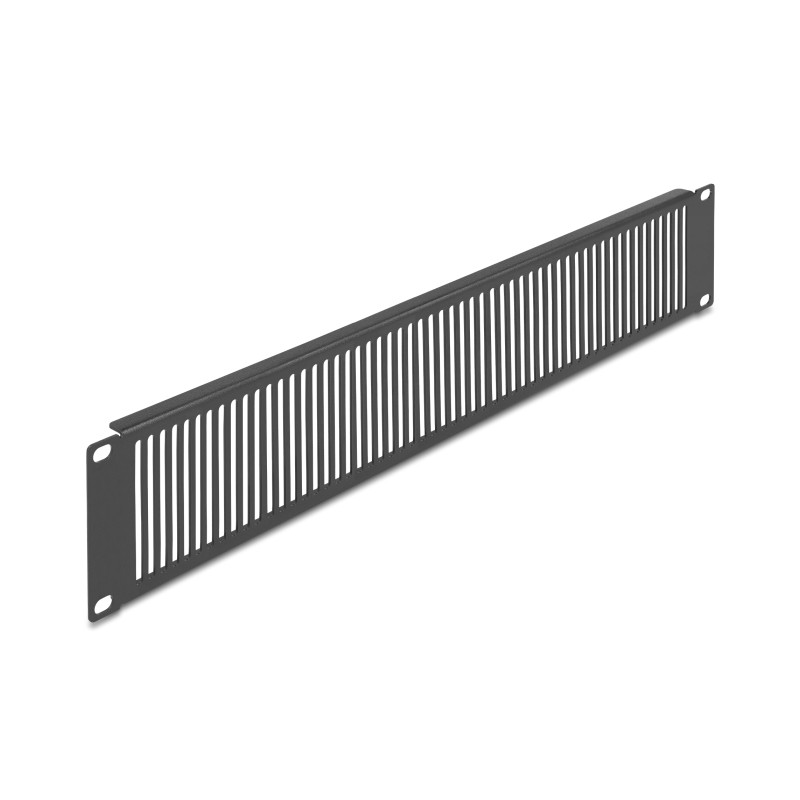 Delock 19″ Netzwerkschrank Panel mit Lüftungsschlitzen vertikal 2 HE schwarz