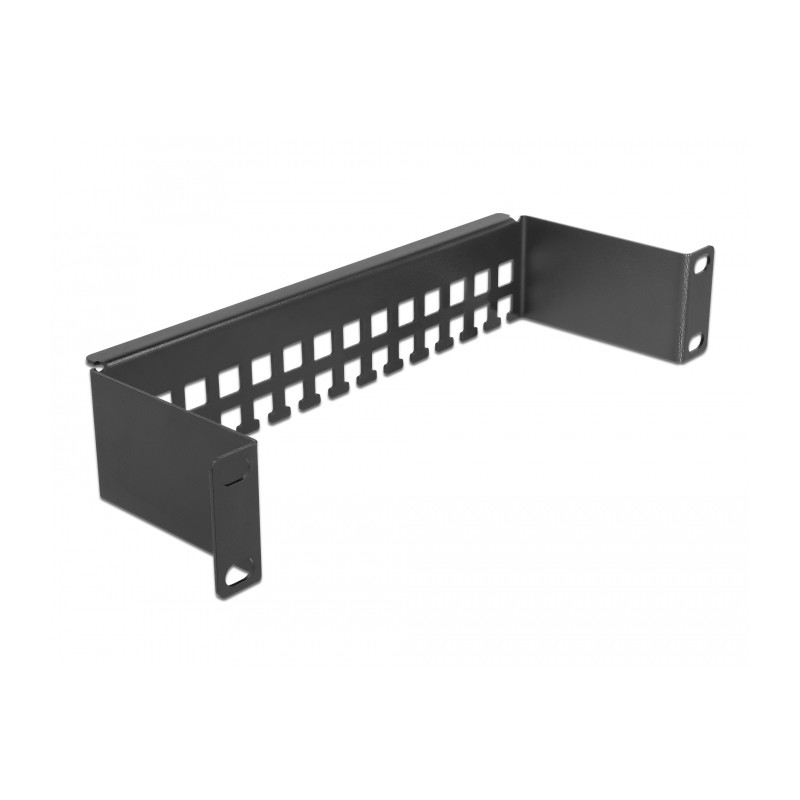 Delock 10″ Kabelabfangschiene Bügelform 1 HE schwarz