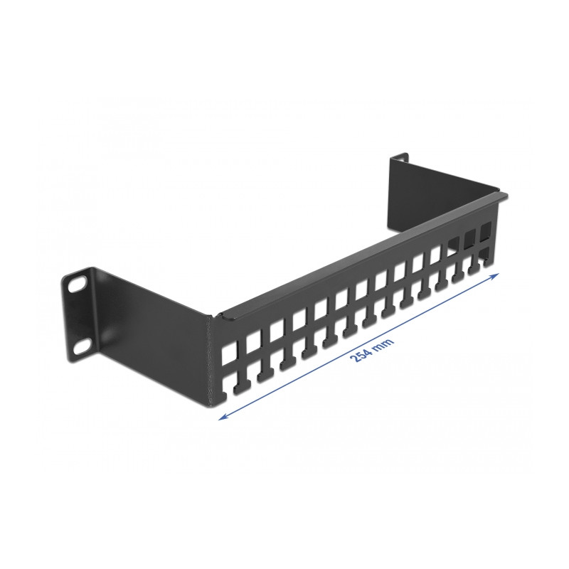 Delock 10″ Kabelabfangschiene Bügelform 1 HE schwarz