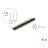 Delock Stiftleiste 20 Pin, Rastermaß 2,54 mm, 1-reihig, gerade, 5 Stück
