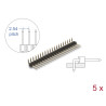 Delock Stiftleiste 20 Pin, Rastermaß 2,54 mm, 1-reihig, gewinkelt, 5 Stück
