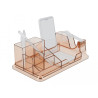 Delock Schreibtisch Organizer transparent / braun