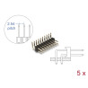 Delock Stiftleiste 10 Pin, Rastermaß 2,54 mm, 2-reihig, gewinkelt, 5 Stück
