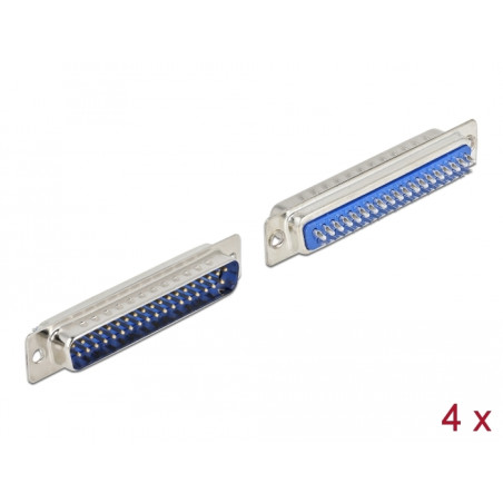 Delock D-Sub 37 Pin Stecker Metall, Lötversion, 4 Stück