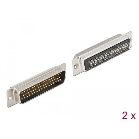 Delock D-Sub HD 50 Pin Stecker Metall, Lötversion, 2 Stück