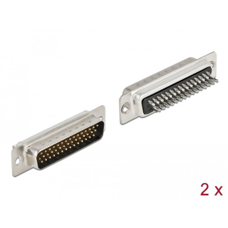Delock D-Sub HD 44 Pin Stecker Metall, Lötversion, 2 Stück