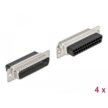 Delock D-Sub 25 Pin Crimp Stecker, Metall, 4 Stück