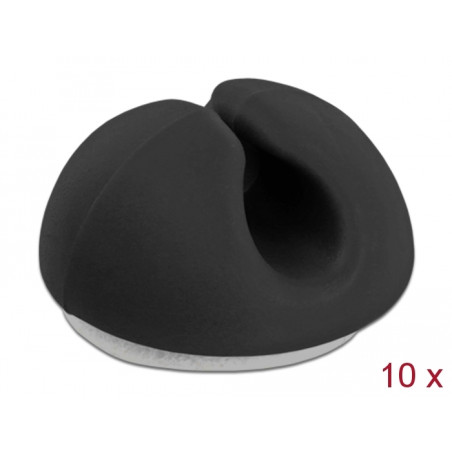 Delock Kabelhalter Mini selbstklebend Set 10 Stück schwarz