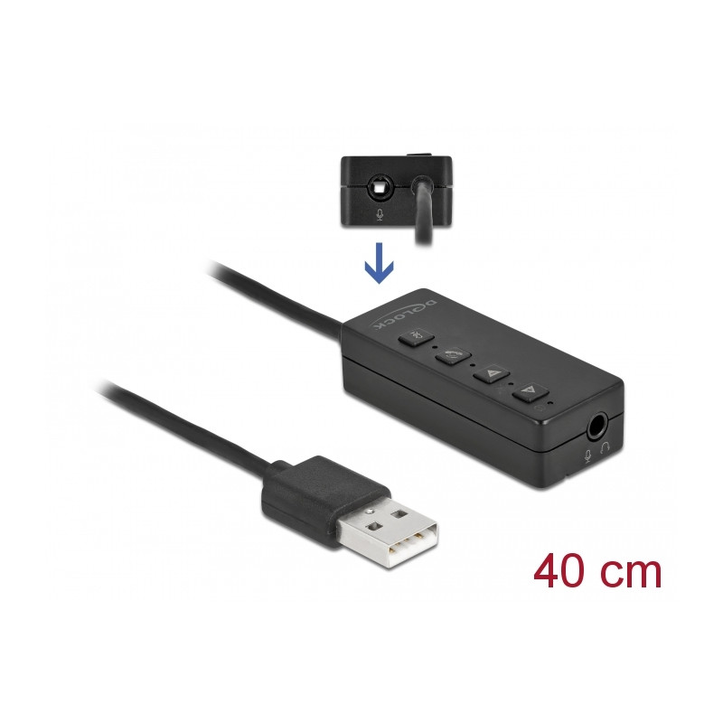 Delock USB Headset und Mikrofon Adapter mit 2 x 3,5 mm Klinkenbuchse für Windows und Mac OS