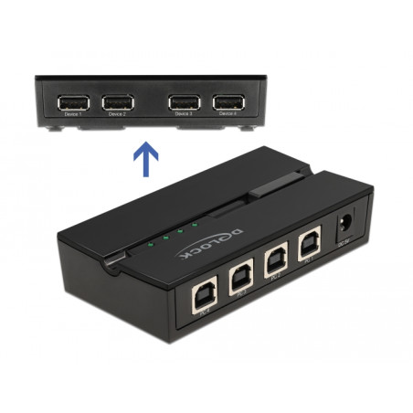 Delock USB 2.0 Switch für 4 PC an 4 Geräte