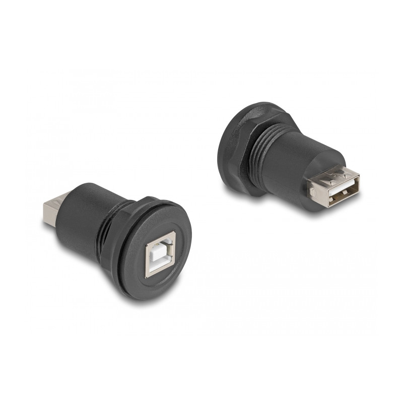 Delock USB 2.0 Typ-B zu USB 2.0 Typ-A Einbaubuchse schwarz