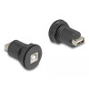 Delock USB 2.0 Typ-B zu USB 2.0 Typ-A Einbaubuchse schwarz