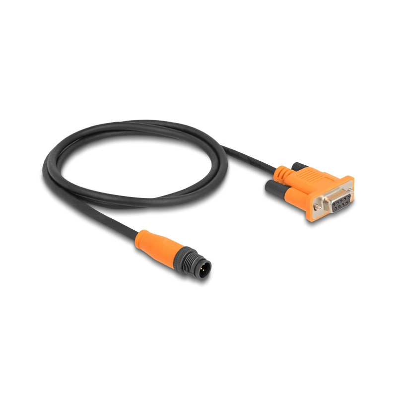 Delock M12 CAN Bus Kabel A-kodiert 5 Pin Stecker zu D-Sub 9 Buchse 1 m