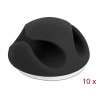 Delock Kabelhalter Mini mit 2 Durchführungen selbstklebend Set 10 Stück schwarz