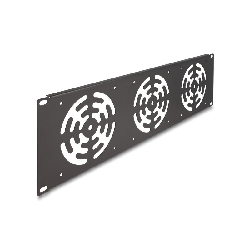 Delock 19″ Rackblende für 3 Lüfter 120 x 120 mm 3 HE dunkelgrau