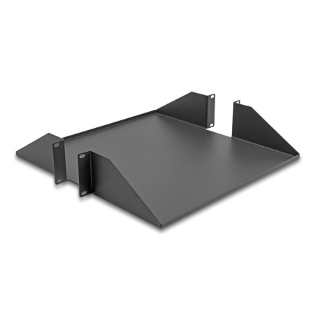 Delock 19″ Fachboden zweiseitig bis 46 kg ab 500 mm Tiefe 2 HE dunkelgrau