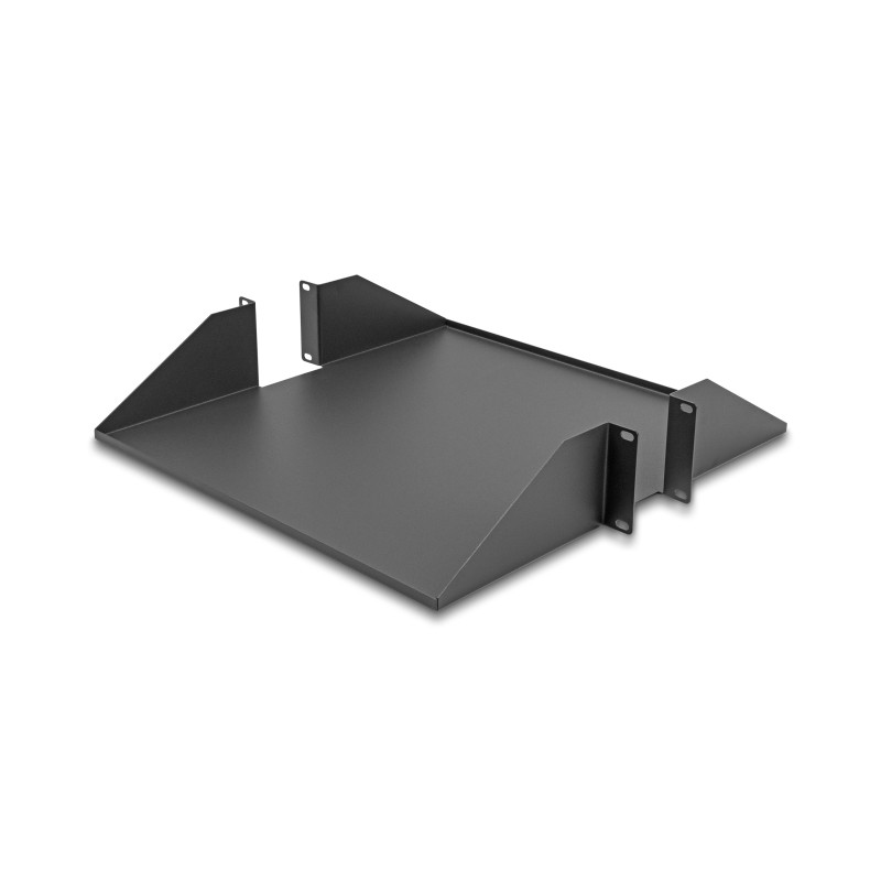 Delock 19″ Fachboden zweiseitig bis 46 kg ab 500 mm Tiefe 2 HE dunkelgrau