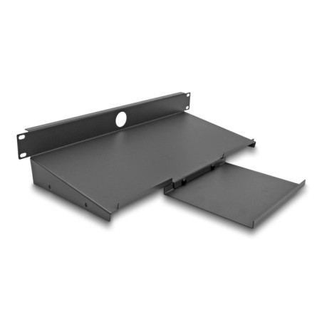 Delock 19″ Fachboden für Tastatur und Maus 1 HE dunkelgrau