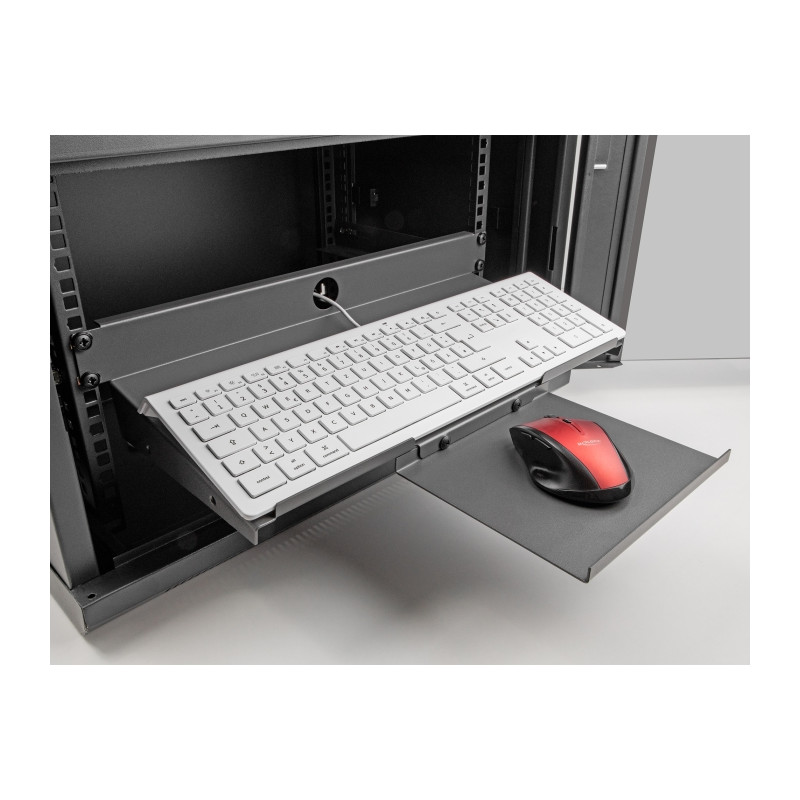 Delock 19″ Fachboden für Tastatur und Maus 1 HE dunkelgrau