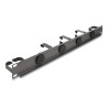 Delock 19″ Kabelmanagement Rangierpanel mit 4 Gummi Kabeldurchführungen und 5 Metall Bügeln 1 HE dunkelgrau