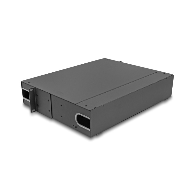 Delock 19″ LWL Patchpanel mit Sichtfenster unbestückt 2 HE dunkelgrau