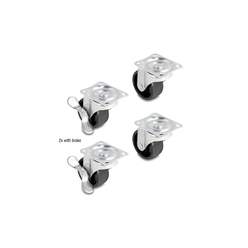 Delock Lenkrolle Ø 50 mm Tragkraft bis 90 kg Set 2 x 2 Stück