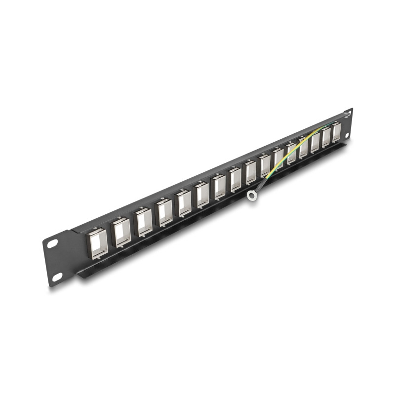 Delock Panel Mount 19" 16 Port 1 HE schwarz