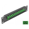 Delock 10″ LWL Patchpanel 12 Port SC Simplex grün 1 HE schwarz