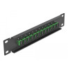Delock 10″ LWL Patchpanel 12 Port SC Simplex grün 1 HE schwarz