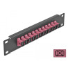 Delock 10″ LWL Patchpanel 12 Port SC Simplex violett 1 HE schwarz