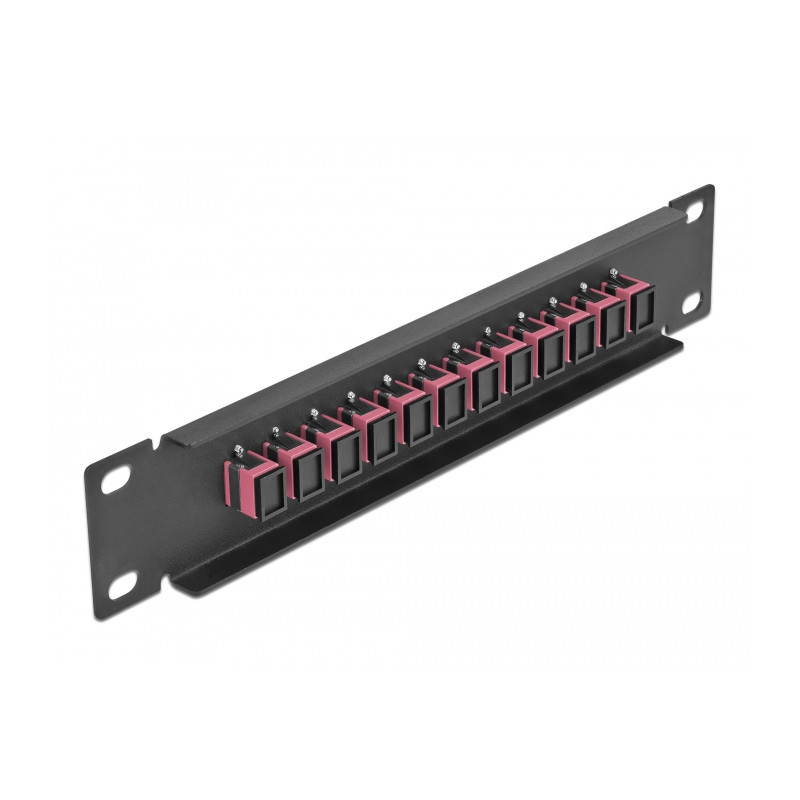 Delock 10″ LWL Patchpanel 12 Port SC Simplex violett 1 HE schwarz