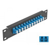 Delock 10″ LWL Patchpanel 12 Port LC Duplex blau 1 HE schwarz