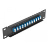 Delock 10″ LWL Patchpanel 12 Port LC Duplex blau 1 HE schwarz