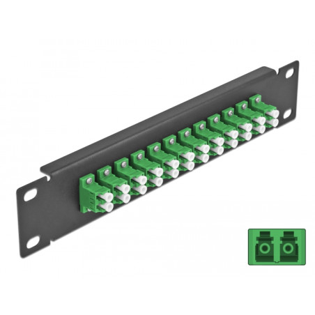 Delock 10″ LWL Patchpanel 12 Port LC Duplex grün 1 HE schwarz