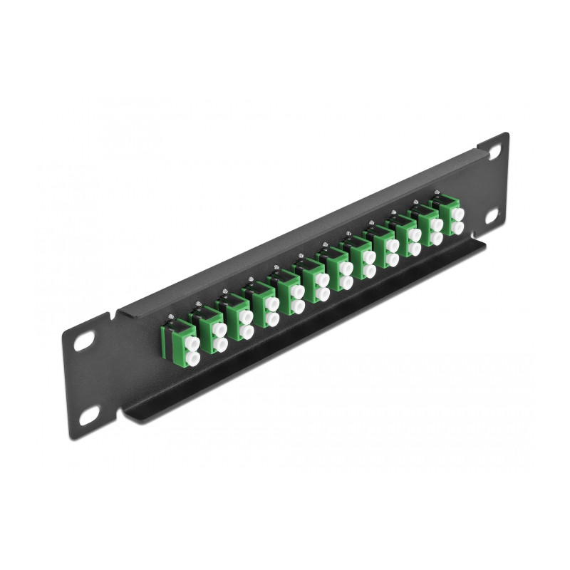 Delock 10″ LWL Patchpanel 12 Port LC Duplex grün 1 HE schwarz