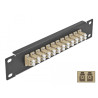 Delock 10″ LWL Patchpanel 12 Port LC Duplex beige 1 HE schwarz