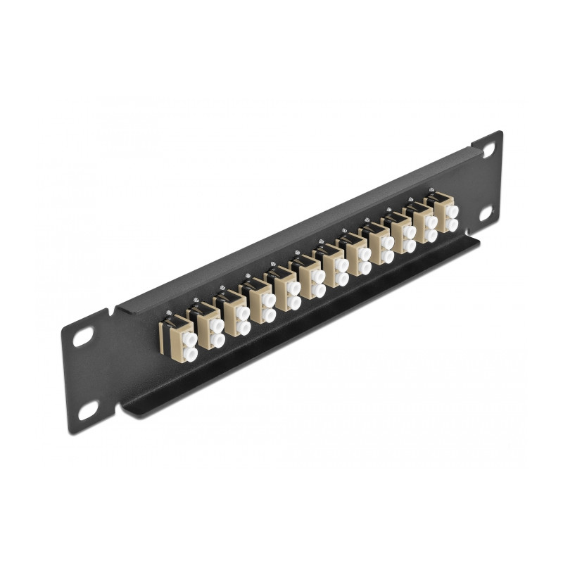 Delock 10″ LWL Patchpanel 12 Port LC Duplex beige 1 HE schwarz