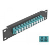 Delock 10″ LWL Patchpanel 12 Port LC Duplex aqua 1 HE schwarz