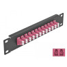 Delock 10″ LWL Patchpanel 12 Port LC Duplex violett 1 HE schwarz