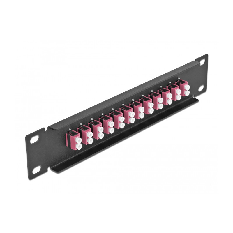 Delock 10″ LWL Patchpanel 12 Port LC Duplex violett 1 HE schwarz