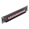 Delock 10″ LWL Patchpanel 12 Port LC Duplex violett 1 HE schwarz