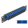 Delock 10″ LWL Patchpanel 12 Port SC Duplex blau 1 HE schwarz