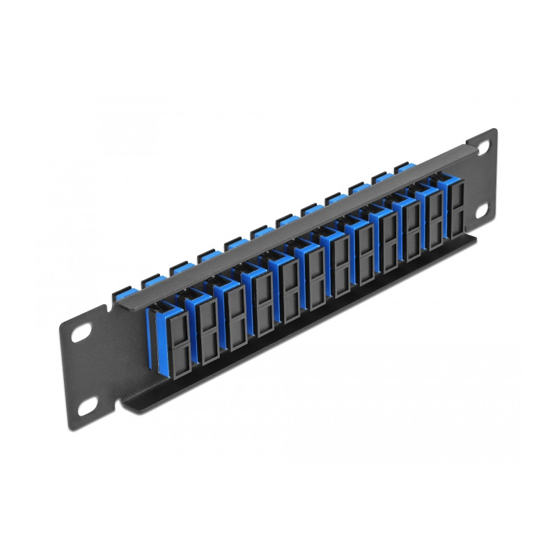 Delock 10″ LWL Patchpanel 12 Port SC Duplex blau 1 HE schwarz
