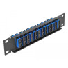 Delock 10″ LWL Patchpanel 12 Port SC Duplex blau 1 HE schwarz