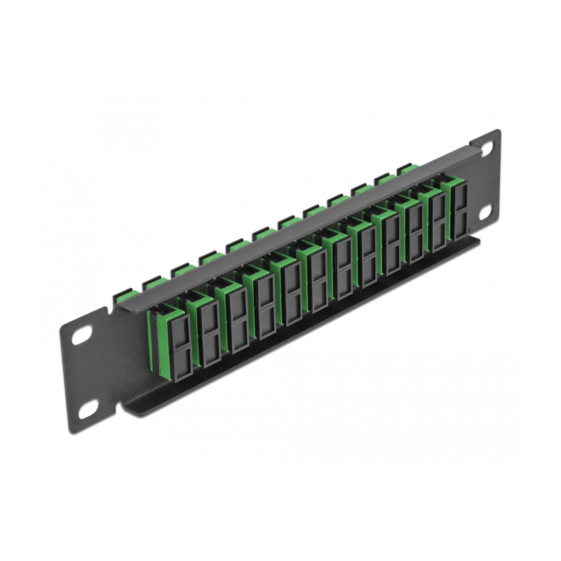 Delock 10″ LWL Patchpanel 12 Port SC Duplex grün 1 HE schwarz