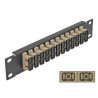 Delock 10″ LWL Patchpanel 12 Port SC Duplex beige 1 HE schwarz