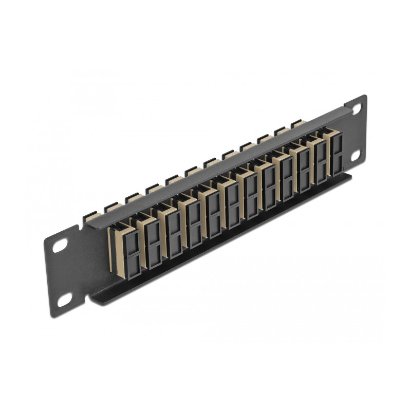 Delock 10″ LWL Patchpanel 12 Port SC Duplex beige 1 HE schwarz