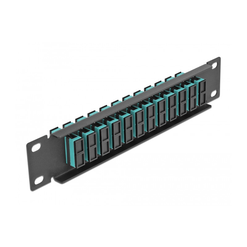 Delock 10″ LWL Patchpanel 12 Port SC Duplex aqua 1 HE schwarz