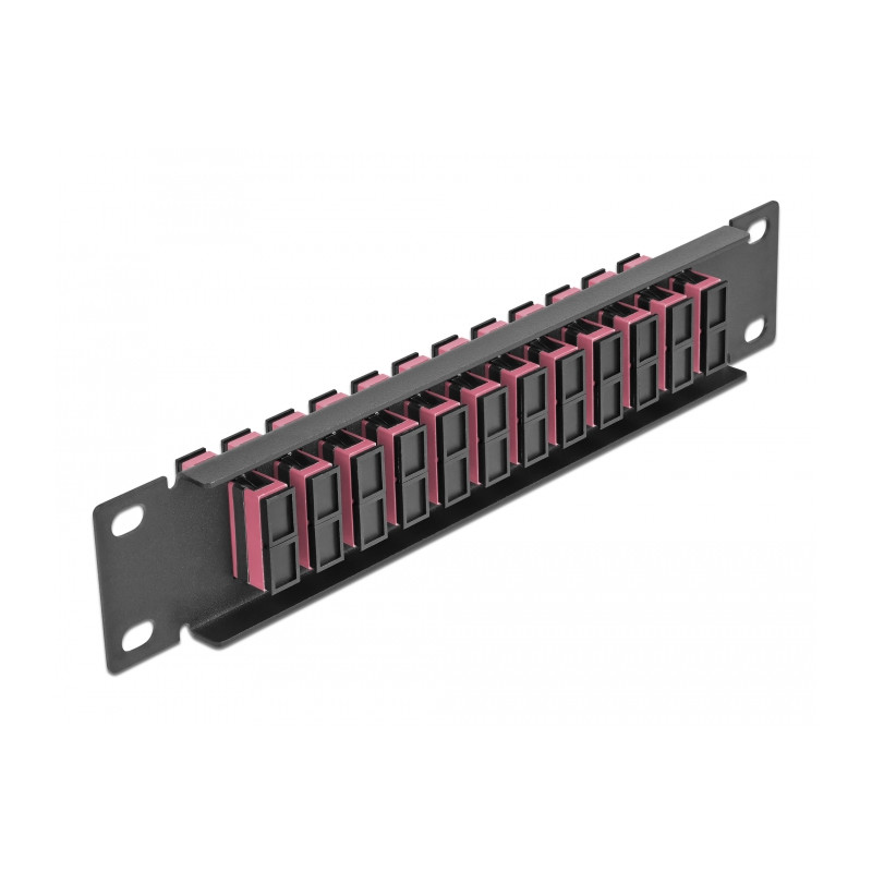 Delock 10″ LWL Patchpanel 12 Port SC Duplex violett 1 HE schwarz